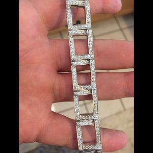 18k White Gold G/VS1 diamond open link bracelet